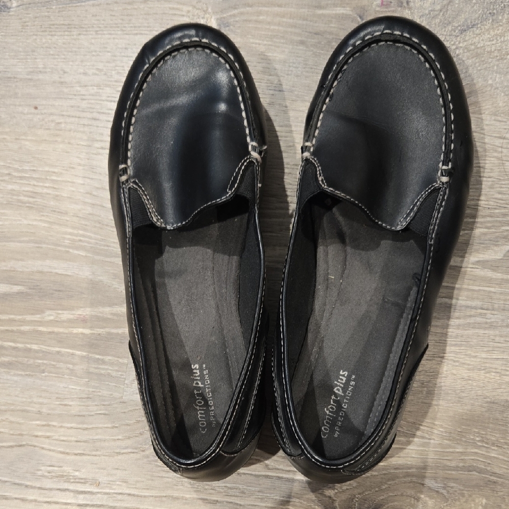 Comfort Plus by Predictions Black Slip-On Loafers
